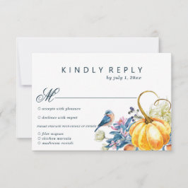 Fall Pumpkin Wedding RSVP Card mit Wahlmöglichkeit