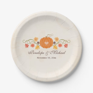 Fall Pumpkin Wedples Brautparty Pappteller