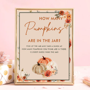 Fall Pumpkin Wie viele Pumpkins Baby Showspiel Poster