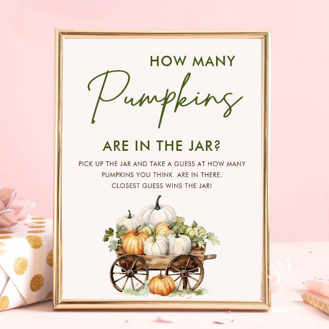 Fall Pumpkin Wie viele Pumpkins Baby Showspiel Poster (Von Creator hochgeladen)