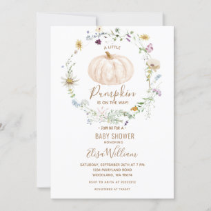 Fall Pumpkin Wildblume ist auf dem Weg Baby Shower Einladung