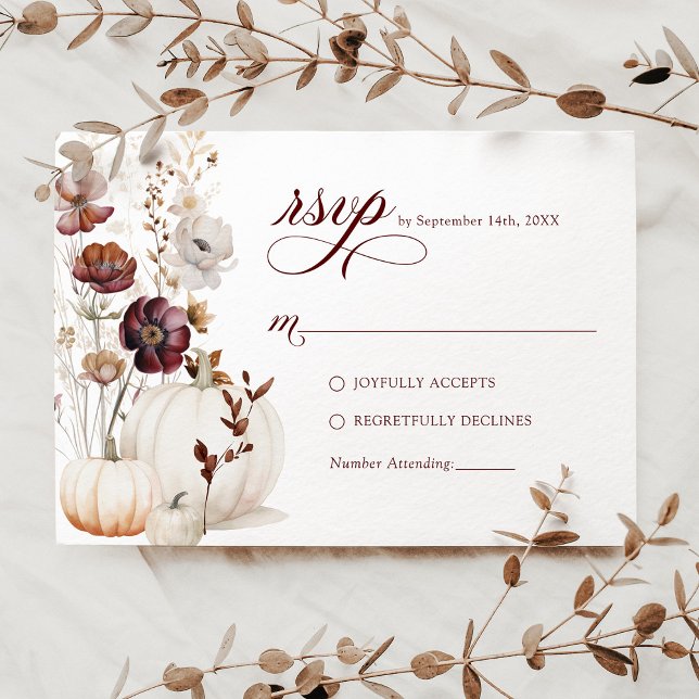 Fall Pumpkin Wildblume Wedding RSVP (Von Creator hochgeladen)