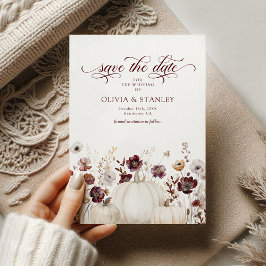 Fall Pumpkin-Wildblumen Hochzeit speichern das Dat Save The Date