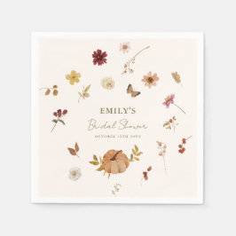 Fall Pumpkin Wildflower Bridal Shower Serviette