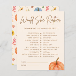 Fall Pumpkin würde sie eher Baby Showspiel