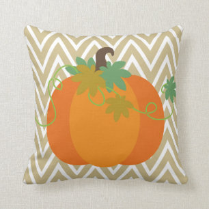 Fall Pumpkin Zickzack Zigzag Pattern Throw Kissen