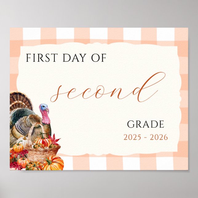 Fall Pumpkin zurück zum Schulzeichen Poster (Vorne)