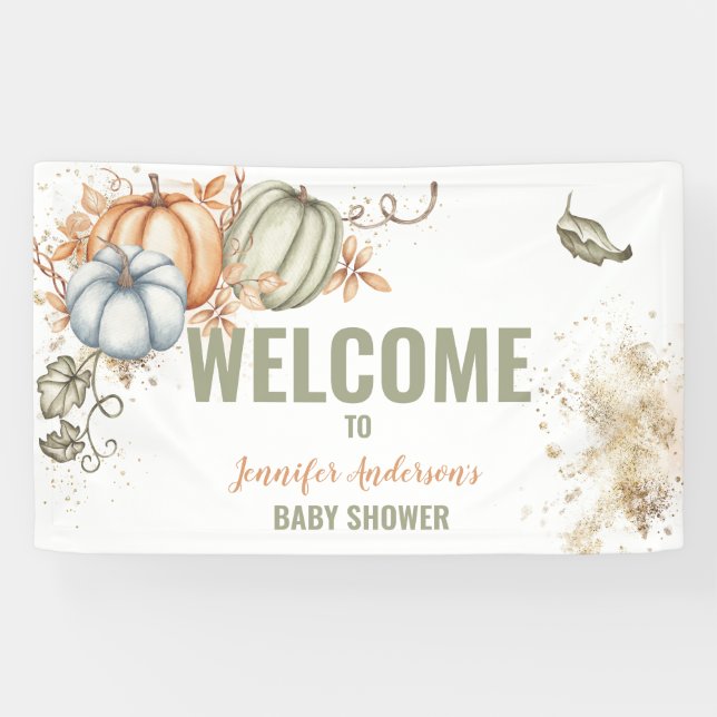 Fall Pumpkins Baby Dusche Banner (Horizontal)