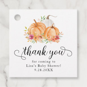 Fall Pumpkins Baby Dusche Danke Geschenkanhänger