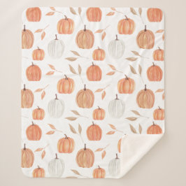 Fall Pumpkins & Blätter Fleece Blanket Sherpadecke