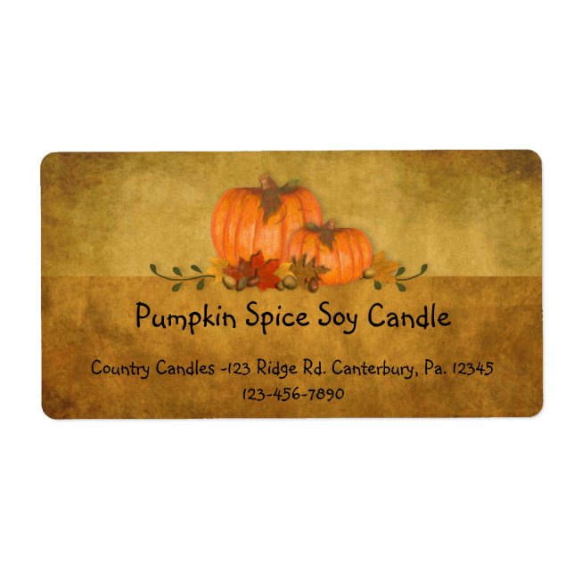 Fall Pumpkins Candle Label (Vorne)