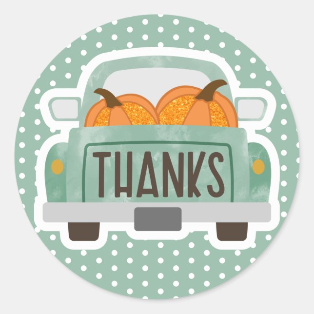 Fall Pumpkins Danke Stickers (Vorderseite)