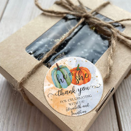 Fall Pumpkins Er oder sie Geschlecht Offenbarung V Runder Aufkleber