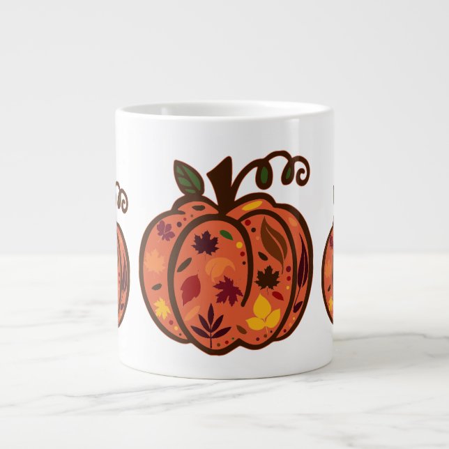 Fall Pumpkins Jumbo-Tasse (Vorderseite)
