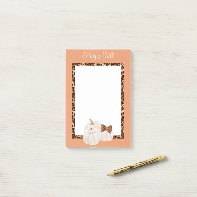 Fall Pumpkins Niedlich Happy Fall Post-it Klebezettel (Auf Schreibtisch)