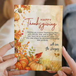 Fall Pumpkins und Blätter Erntedank Feiertagskarte