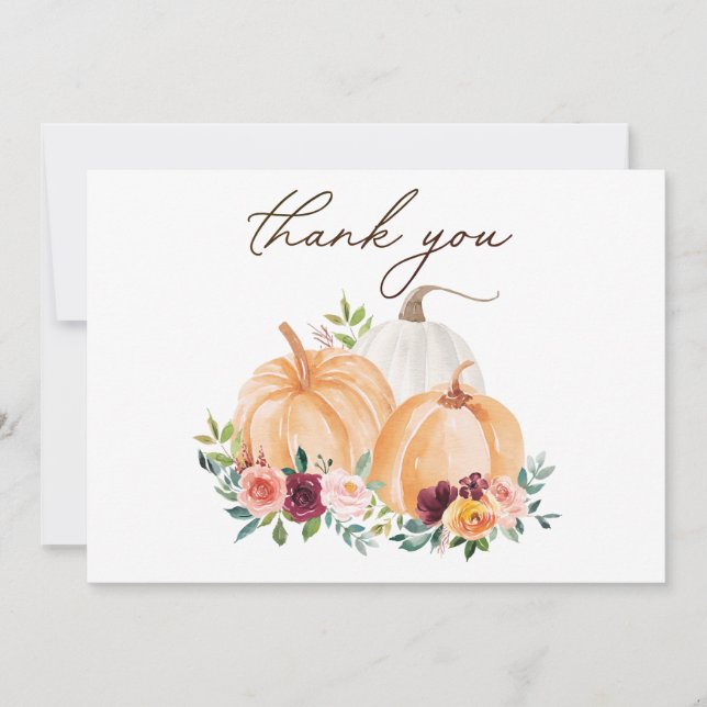 Fall Pumpkins und Boho Blume Danke (Vorderseite)