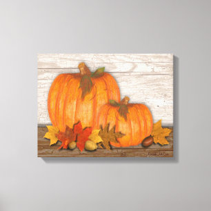 Fall Pumpkins Wrapped Canvas Leinwanddruck