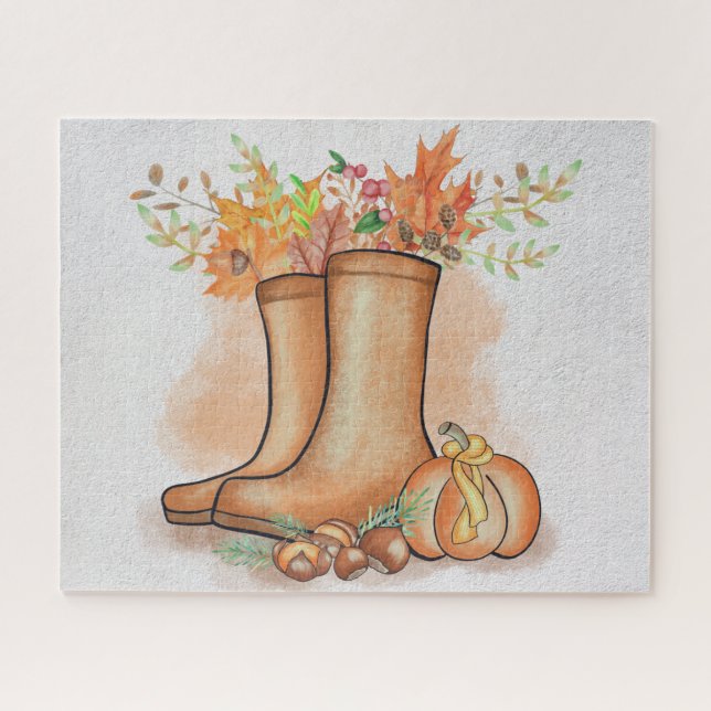 Fall Puzzle, Erntedank Stiefel, Schwierigkeit (Horizontal)