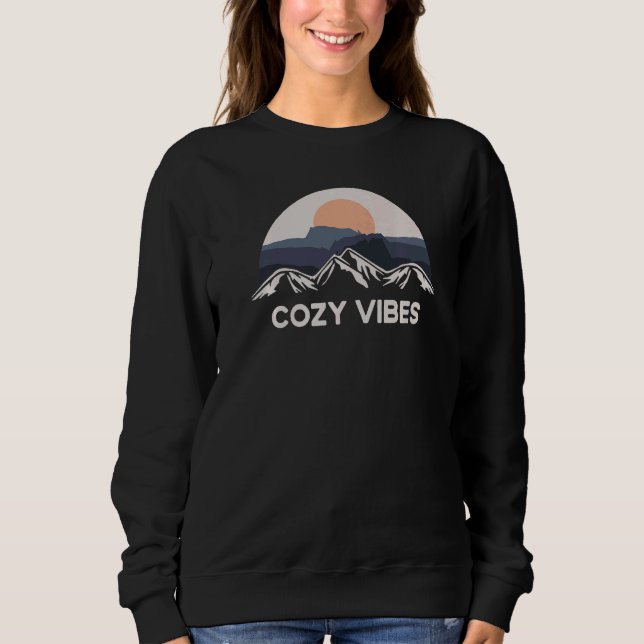 Fall  Quote Cozy Vibes Teal Bold Sweatshirt (Vorderseite)