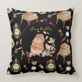 Fall Raccoon Anpassen von Text, Farbe 20"X20" Kissen