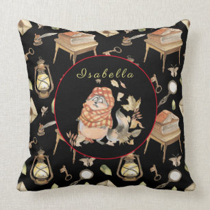Fall Raccoon Anpassen von Text, Farbe 20"X20" Kissen