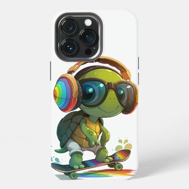 Fall "Radical Turtle Skateboarder iPhone" iPhone 13 Pro Hülle (Hinten)