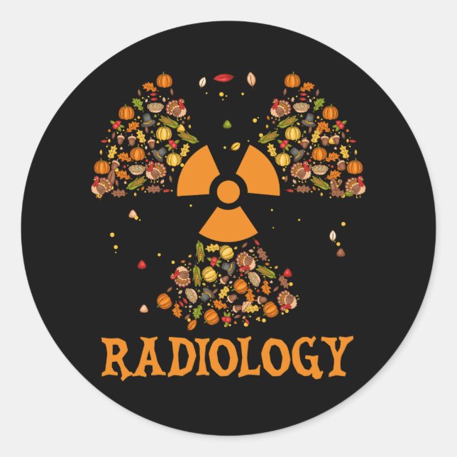 Fall Radiology Erntedank Radiologist Xray Tech Runder Aufkleber (Vorderseite)