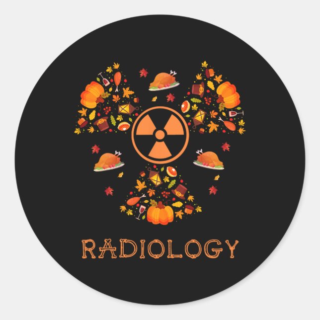 Fall Radiology T-Shirt Erntedank Radiologe Xray T Runder Aufkleber (Vorderseite)