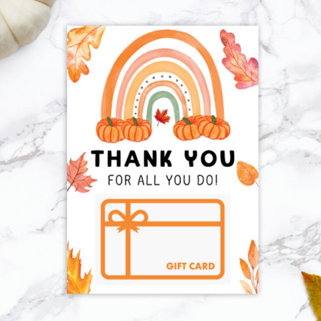 Fall Rainbow Pumpkin Thank You Gift Card Holder Einladung (Von Creator hochgeladen)