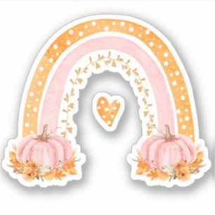 Fall Rainbow & Pumpkins Vinyl Sticker
