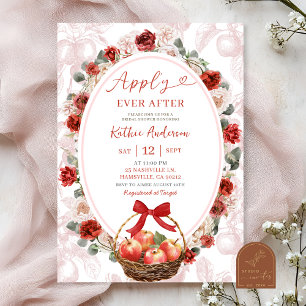 Fall Red Apple Toile Brautparty Einladung