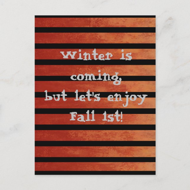 Fall Red & Black Ombre Stripes Humorose Postkarte (Vorderseite)