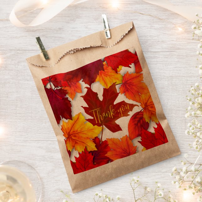 Fall Red Blätter Danke, dass du Bags bevorzugst Geschenktütchen (Ausgeschnitten)