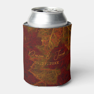 Fall Red Gold Rustic Elegante Maple Blätter Dosenkühler