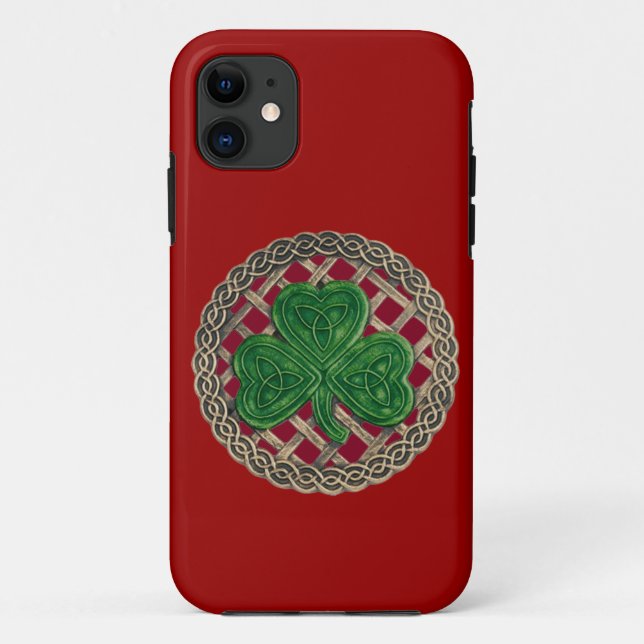 Fall "Red Kleeblatt and Celtic Knots iPhone 5" Case-Mate iPhone Hülle (Rückseite)