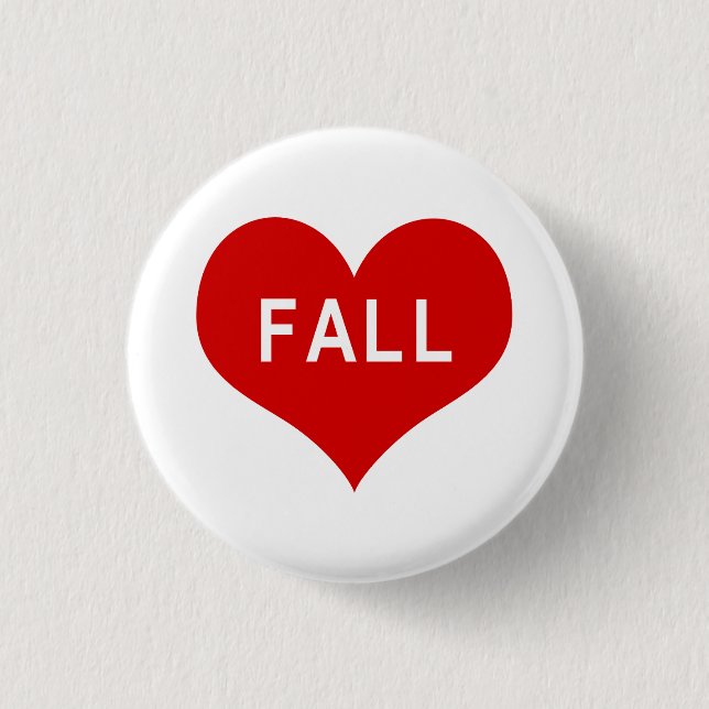 FALL Red Liebe Hefttasten Button (Vorderseite)