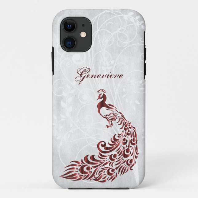 Fall Red Peacock Personalisiert Case-Mate iPhone Case-Mate iPhone Hülle (Rückseite)