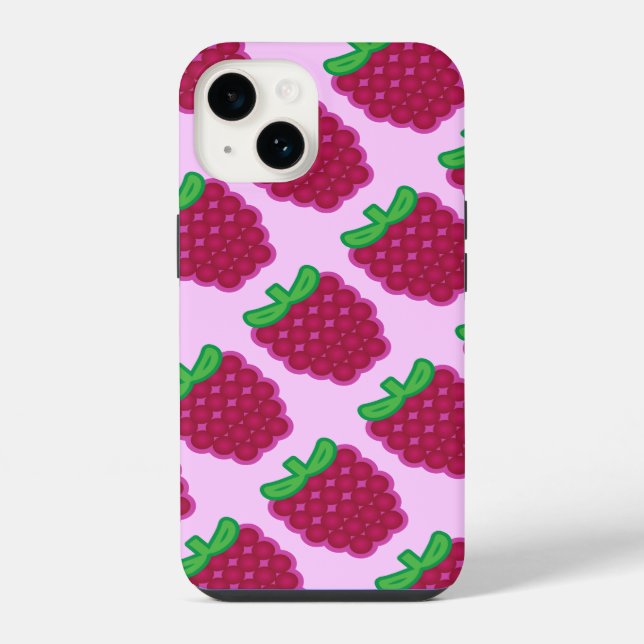 Fall Red Raspberry Pattern iPhone 6/6 14 Hülle (Rückseite)