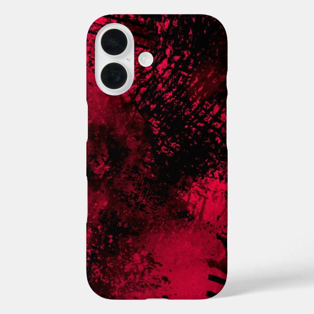 Fall Red Spray Paint Effect iPhone 16 Hülle (Rückseite)