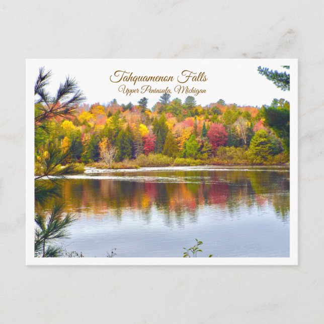 "FALL REFLECTIONS AT TAHQUAMENON FALLS, MICHIGAN POSTKARTE (Vorderseite)