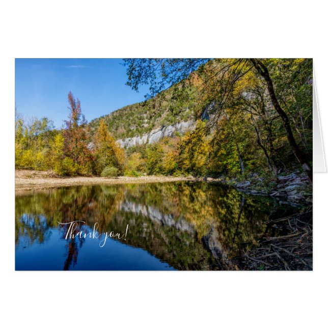 Fall Reflections Buffalo River Danke Karte (Vorderseite (Horizontal))