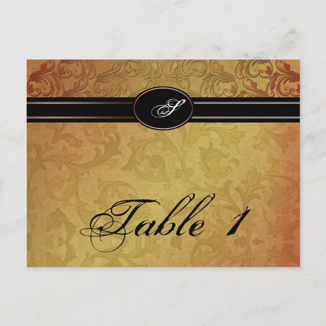 Fall Regency Wedding Tischnummer (Vorderseite)