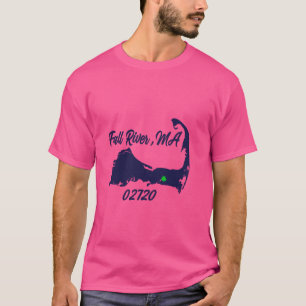 Fall River MA 02720 MASS Massachusetts Staat Karte T-Shirt