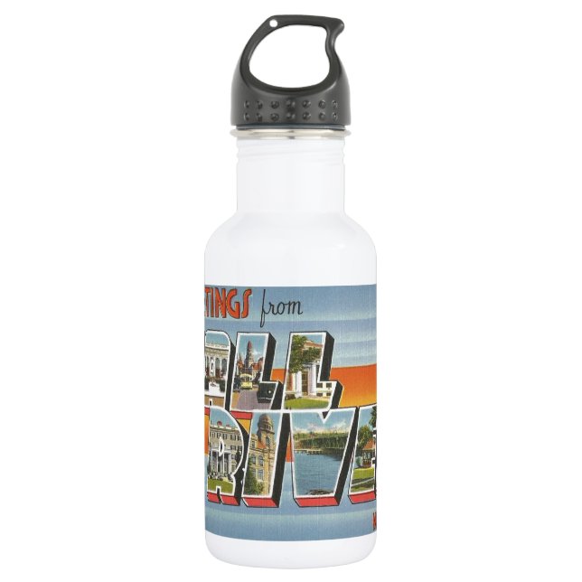 Fall River, MA Trinkflasche (Vorderseite)