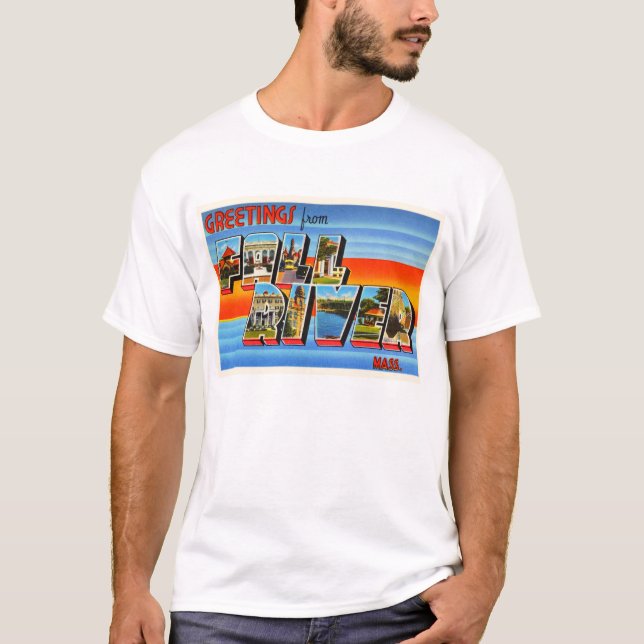 Fall-River Massachusetts MA alte Reise-Andenken T-Shirt (Vorderseite)