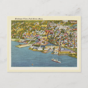 Fall River Massachusetts Vintage-Vogelperspektive Postkarte