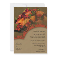 Fall-Rosen-Blumenstrauß-Hochzeits-Einladung