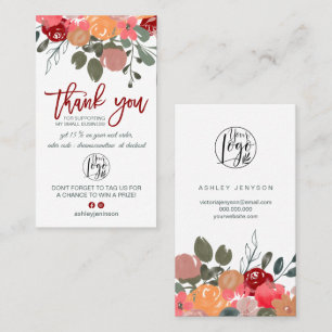 Fall rot florale Aquarell Logo Bestellung Vielen D Visitenkarte