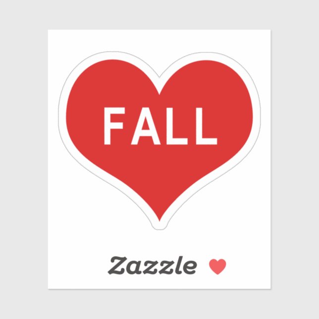 FALL Rote Liebe Herz Vinyl Sticker (Blatt)